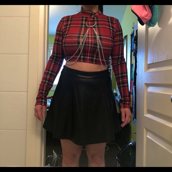 High waisted pleather skirt - Picture 3 of 4